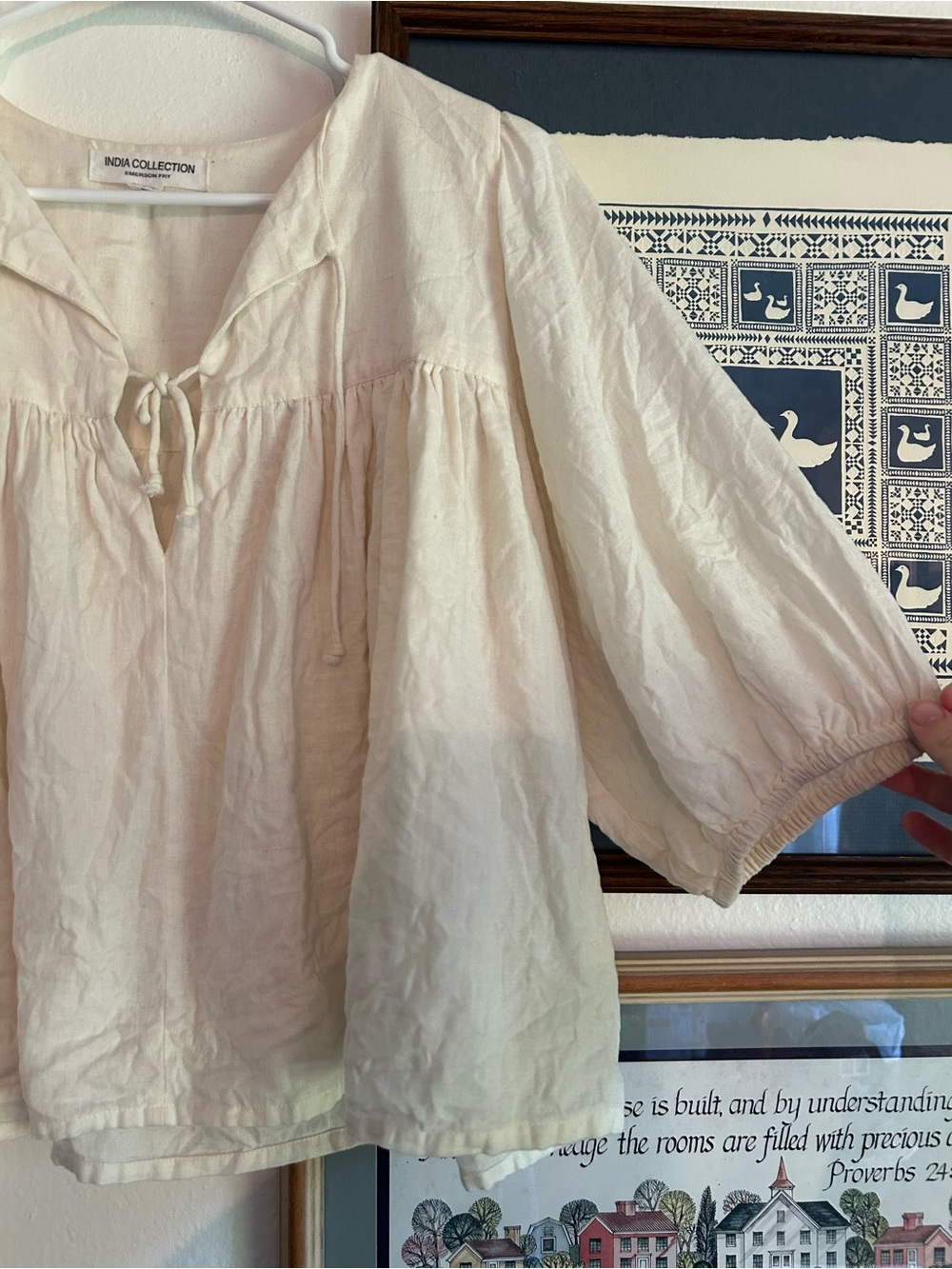Emerson Fry Cream Billowy Peasant Blouse - Picture 3 of 4
